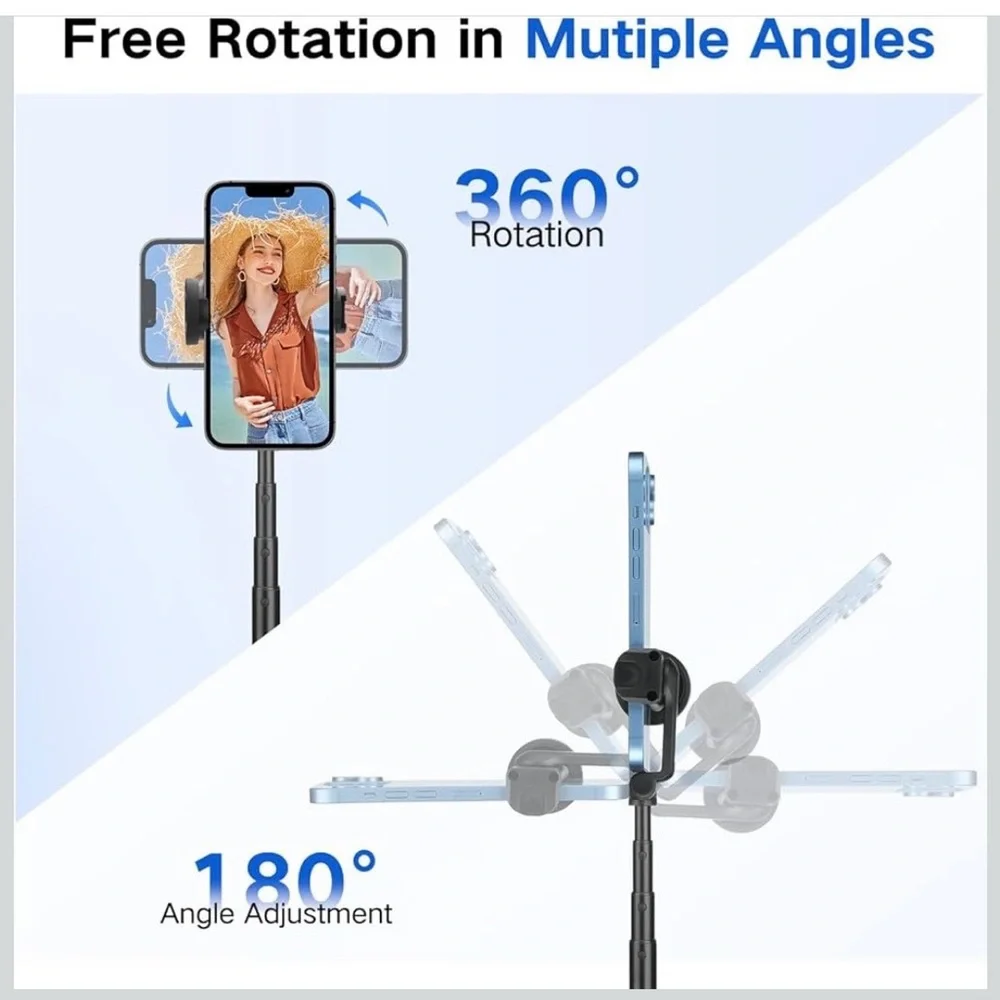 62” Inch Selfie Stick Tripod Auto Open Stand with magnetic remote-Open Box